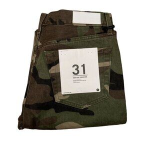 NWT Re Done Originals Stovepipe Jeans Womens 31 28 High Rise Camo Distressed